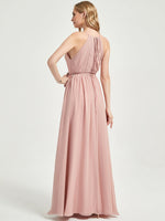 Eliza Floor length dainty keyhole bridesmaid dress