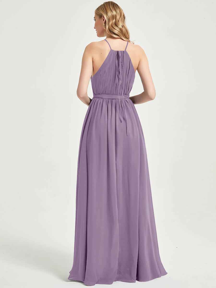 Eliza Floor length chiffon fabric bridesmaid dress