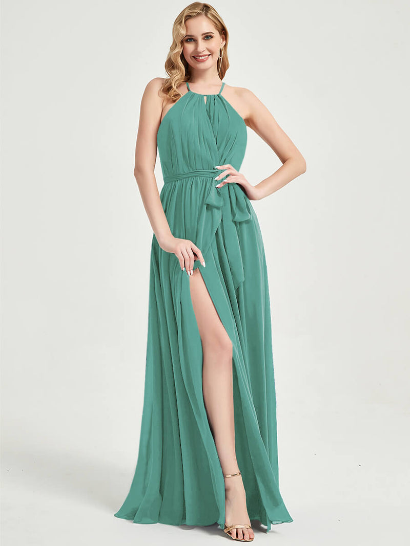 Eucalyptus Wrap Chiffon Bridesmaid Dress - Eliza