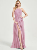 Eliza Floor length chiffon fabric bridesmaid dress