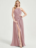 Eliza Floor length chiffon fabric bridesmaid dress