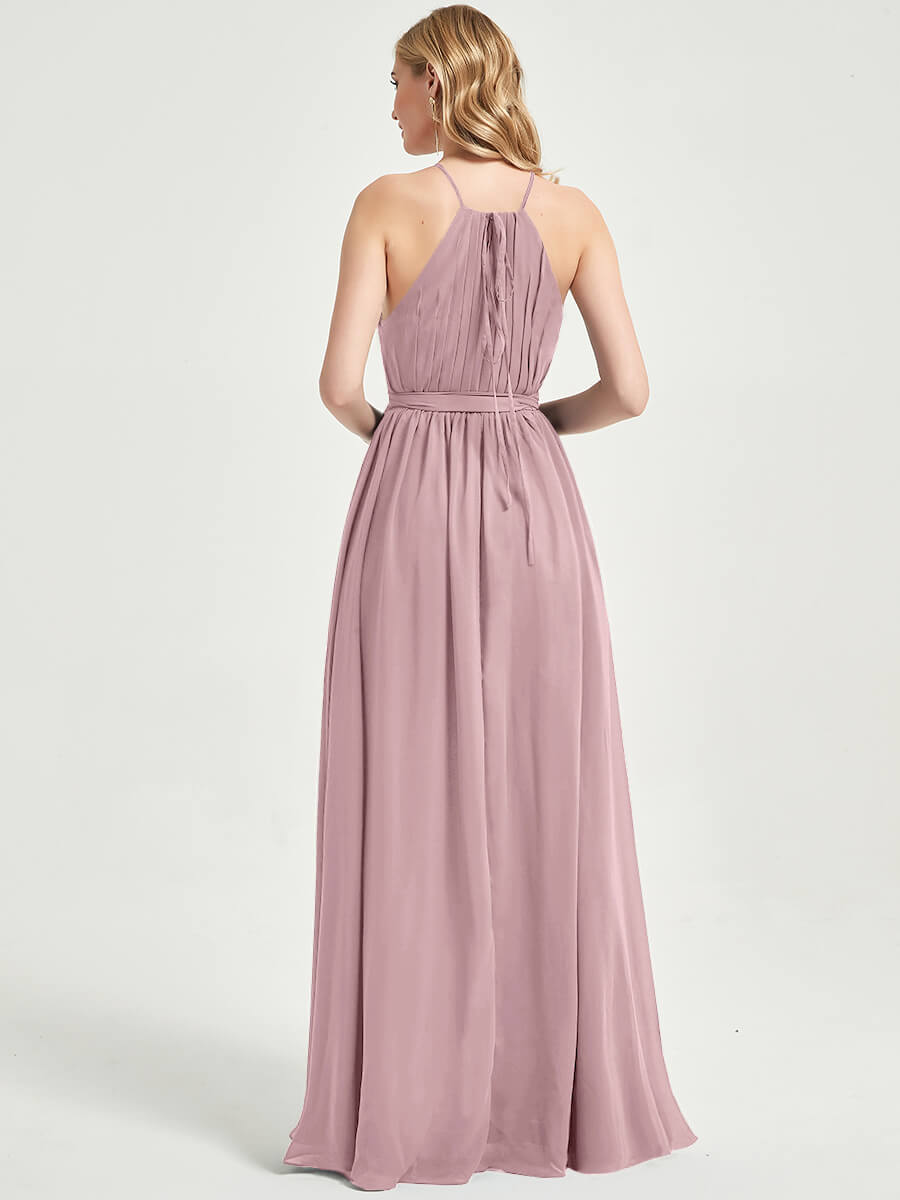 Eliza Floor length chiffon fabric bridesmaid dress