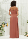 Multi Way Satin Cowl Neckline Straps Off Shoulder Side Slit  Bridesmaid Dress Cora