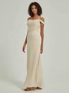 Soft Champagne Satin Bridesmaid Dress-Cora