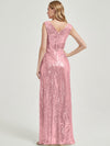 Flowy V Cutting Sleeveless Sequined Bridesmaid Dress - Dawson