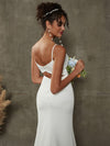 NZ Bridal Diamond White Crepe Sweetheart Mermaid Dress with Chapel Train Eva