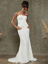 Crepe Mermaid Wedding Dress with Chapel Train Hazel