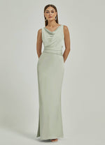 Sage Green Satin Backless Sheath bridesmaid dresses NZ Bridal EB30521 Ruth a