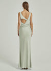 Sage Green Satin Backless Sheath bridesmaid dresses NZ Bridal EB30521 Ruth b