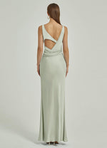 Sage Green Satin Backless Sheath bridesmaid dresses NZ Bridal EB30521 Ruth b