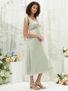 Sage Green ruffle Satin bridesmaid dresses NZ Bridal BH30512 Gloria c