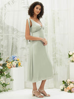Sage Green ruffle Satin bridesmaid dresses NZ Bridal BH30512 Gloria c
