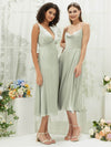 Sage Green ruffle Satin bridesmaid dresses NZ Bridal BH30512 Gloria g1