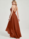 Burnt Orange Chiffon Bridesmaid Dress Kyomi With V Neckline