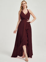 Burgundy Chiffon Bridesmaid Dress Kyomi With V Neckline