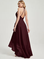 Burgundy Chiffon Bridesmaid Dress Kyomi With V Neckline