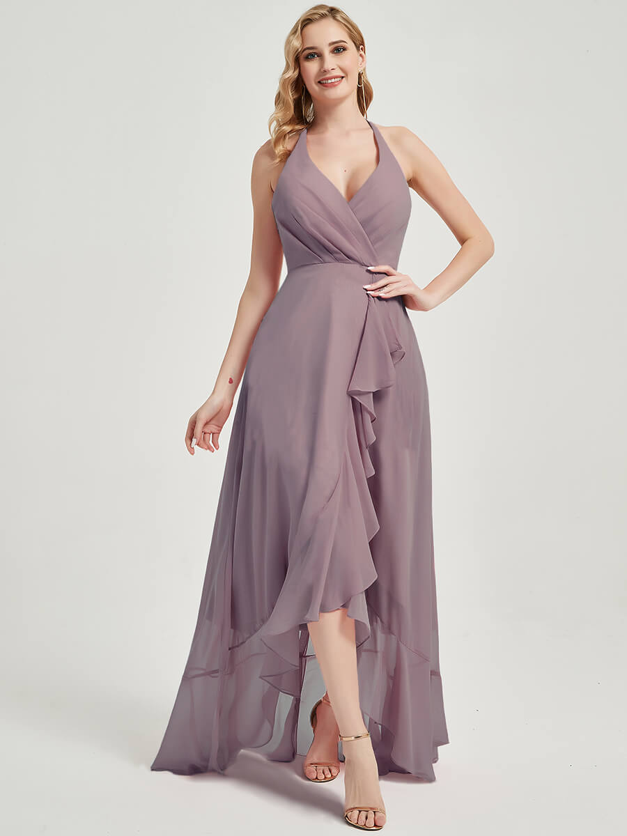 Dusk Chiffon Bridesmaid Dress Kyomi With V Neckline