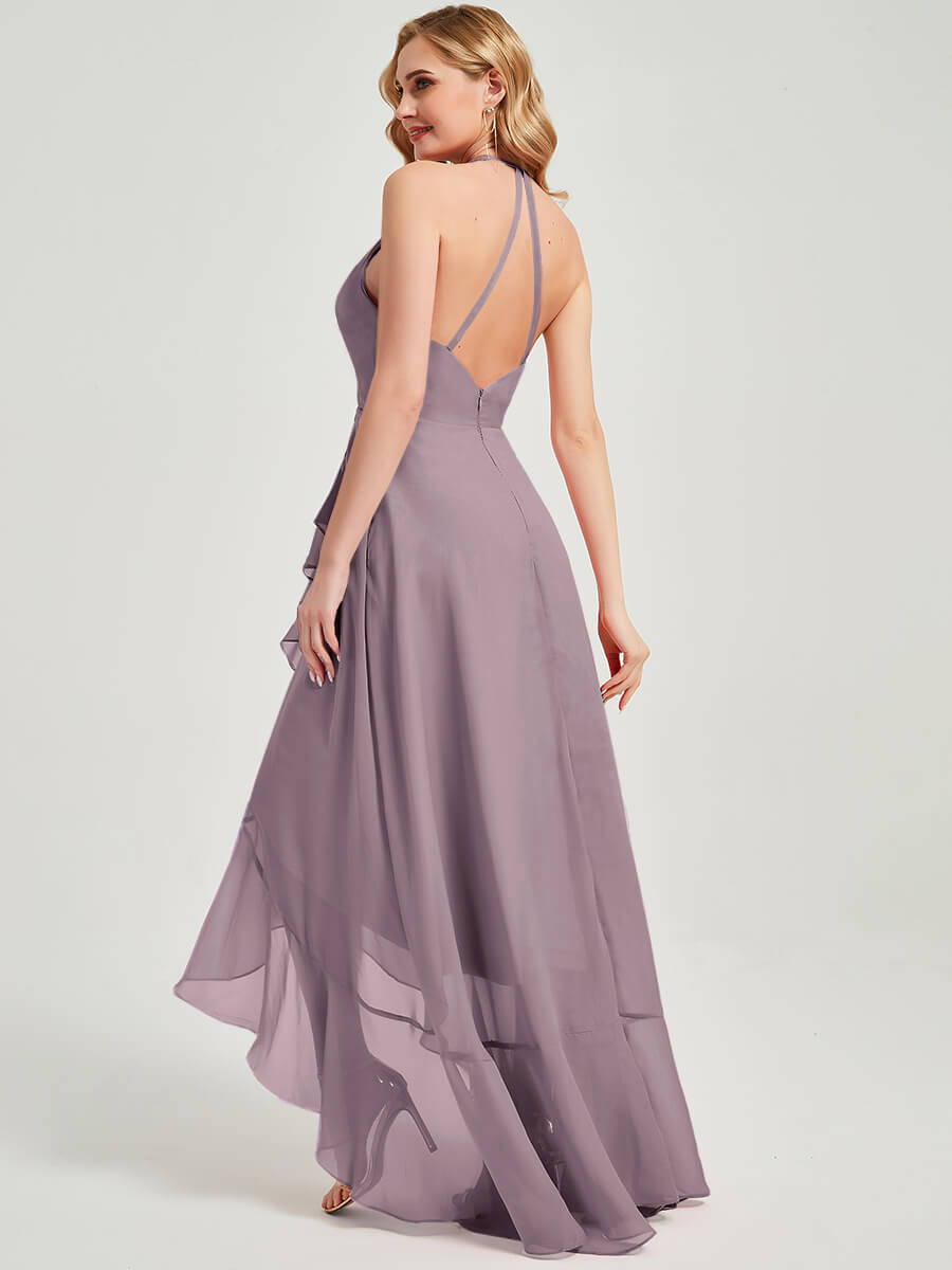 Dusk Chiffon Bridesmaid Dress Kyomi With V Neckline