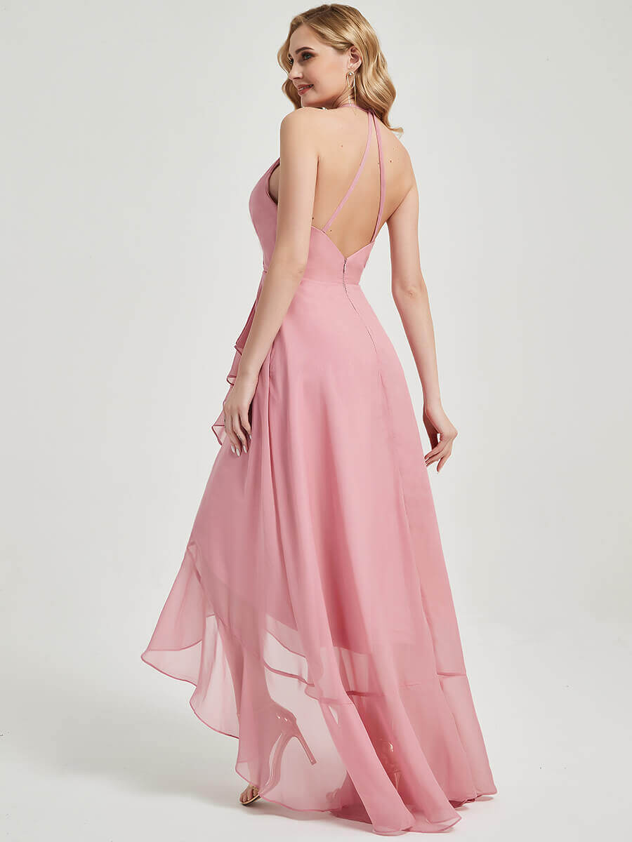 Mauve Chiffon Bridesmaid Dress Kyomi With V Neckline