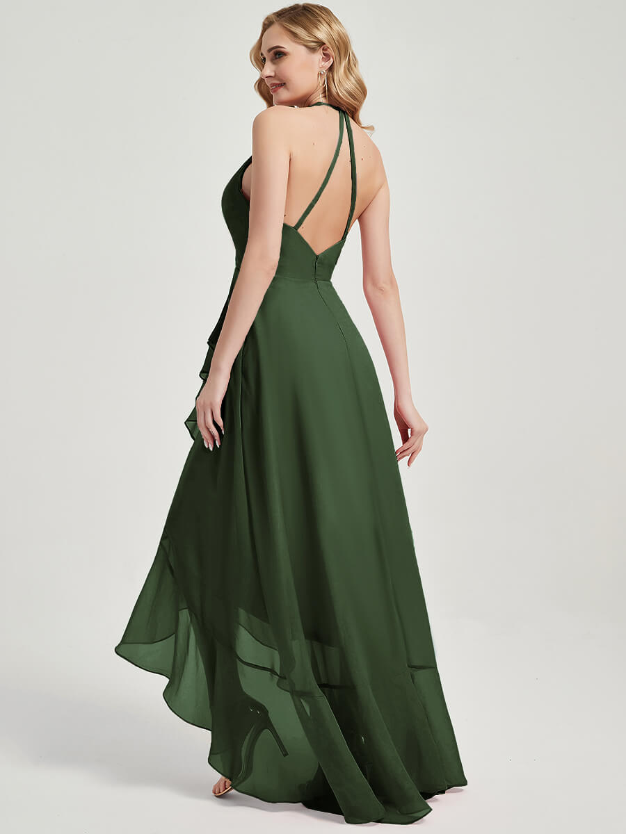 Olive Chiffon Bridesmaid Dress Kyomi