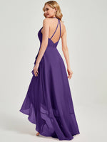 Royal Purple Chiffon Bridesmaid Dress Kyomi With V Neckline