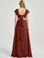 Cinnamon Rose Rushed V Cut Split Bridesmaid Dress Ella