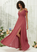 Desert Rose Chiffon Convertible Sweetheart Neckline A Line Floor Length Bridesmaid Dress Elegant Celia  from NZ Bridal