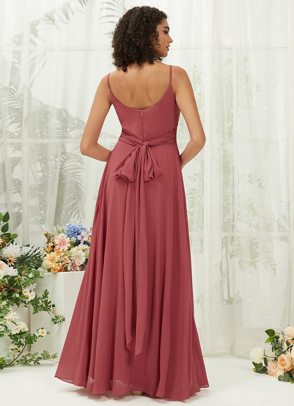 Desert Rose Chiffon Convertible Sweetheart Neckline A Line Floor Length Bridesmaid Dress Elegant Celia for Bridesmaids from NZ Bridal