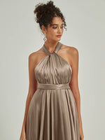 Taupe Convertible Satin bridesmaid dresses NZ Bridal JS30218 Winnie d