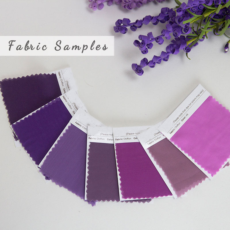 Fabric Swatch Samples Chiffon Purples