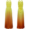 [Final Sale]Women's Gradient Yellow Infinity Wrap Bridesmaid Dress