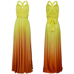 [Final Sale]Women's Gradient Yellow Infinity Wrap Bridesmaid Dress