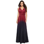 [Final Sale]Women's Gradient Burgundy Infinity Wrap Bridesmaid Dress