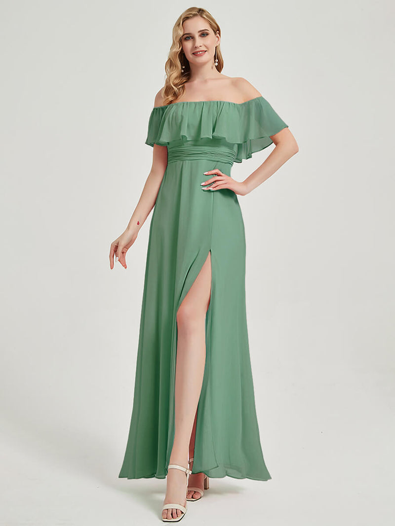 2 Ways Convertible Chiffon Bridesmaid Dress Iris