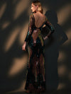 Green Gold Backless Sexy Sequins Mermaid Evening Dress