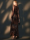 Black Sequins Sleeves Mermaid Evening Gown