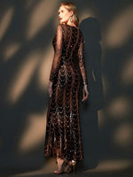 Black Sequins Sleeves Mermaid Evening Gown