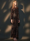 Black Sequins Sleeves Mermaid Evening Gown