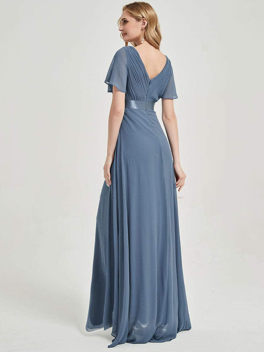 Cap Sleeve Chiffon Bridesmaid Dresses