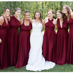 Wine Red Infinity Wrap Dresses NZ Bridal Convertible Bridesmaid Dress One Dress Endless possibilities