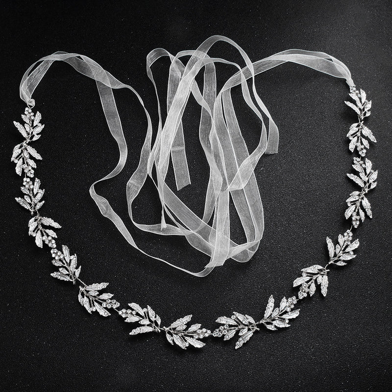 NZ Bridal Brides Waist Chain Metal Leaf Diamond Belt Wedding Dress Body Chain Bridal Accessories