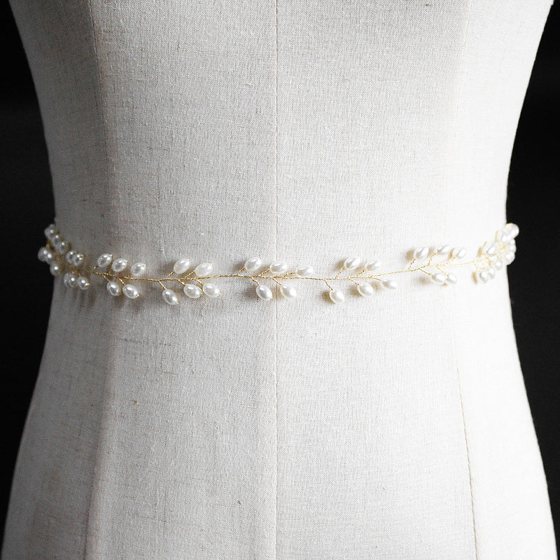 NZ Bridal Brides Sashes Imitation Pearl Waist Chain Wedding Dress Body Chain Bridal Accessories