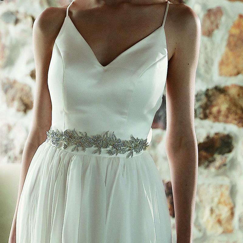 NZ Bridal Grace Sashes Handmade Rhinestone Flower Waist Chain Wedding Dress Body Chain