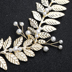 NZ Bridal Western Style Retro Pearl Sashes Golden Leaves Forest Fairy Ornaments Wedding Dress Waist chain