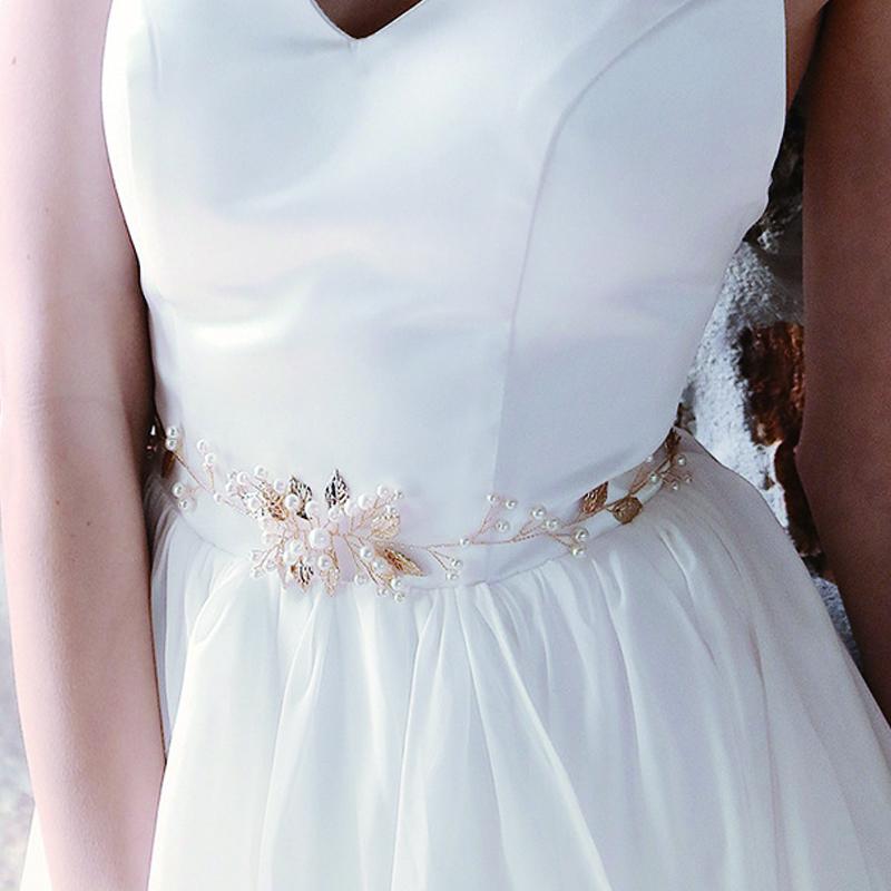 NZ Bridal Hand-studded Sashes Bridal Imitation Pearl Waist Chain Wedding Dress Jewelry