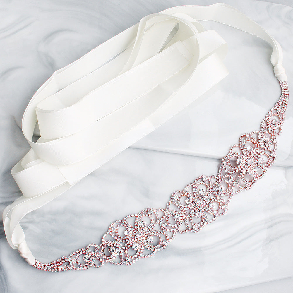 Hand-studded Alloy Waist Chain Rhinestone Retro Wedding Dress Sashes Accessories