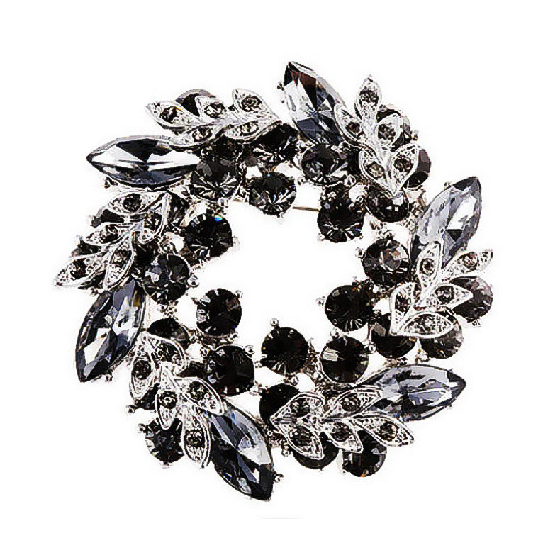 NZ Bridal Bauhinia Crystal Wedding Dresses Brooch Cardigan Pin Ornament Jewelry Rhinestones Pin