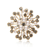 NZ Bridal Elegant Snowflake Imitation Pearls Rhinestones Crystal Wedding Brooch Pin Jewelry Accessorise