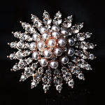 NZ Bridal Charming Artificial Crystal Rhinestones Wedding Brooch With  Imitation Pearl