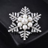 NZ Bridal Snowflake Alloy Zine Wedding Brooch With Imitation Pearl Jewelry Accessories